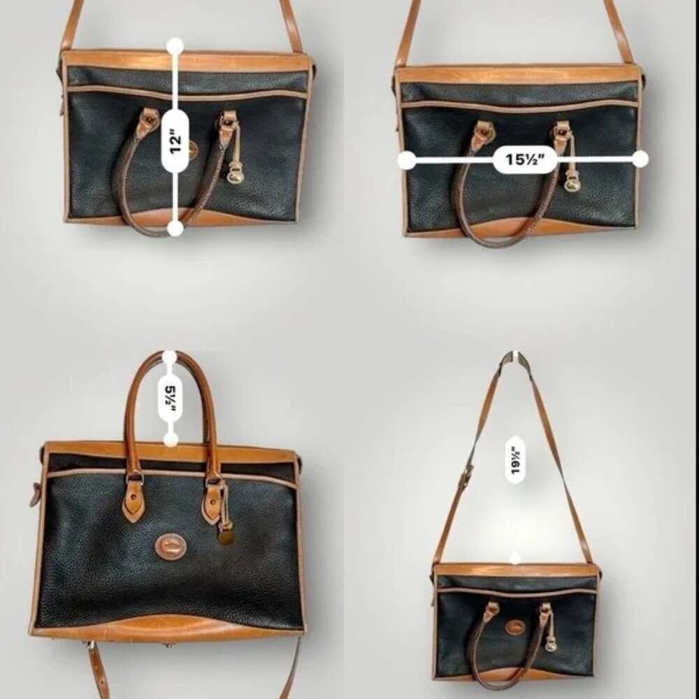 Dooney & Bourke | Vintage Briefcase Messenger Laptop Bag Pebbled Leather Vintage - Picture 3 of 9
